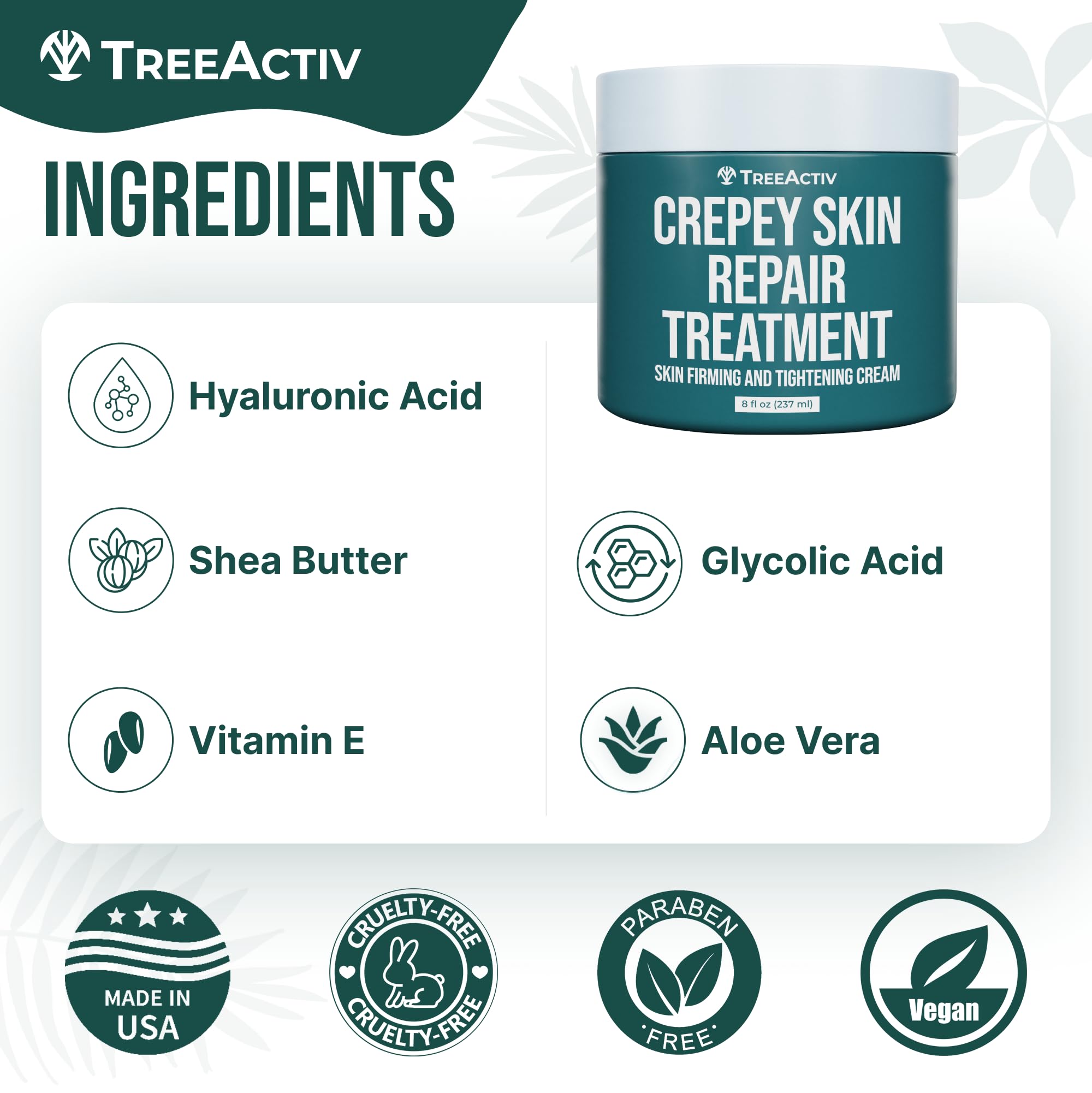 Crème TreeActiv beurre de karité — texture veloutée et nourrissante.
