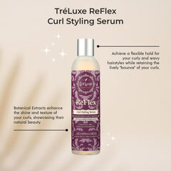 Con Treluxe Reflex Curl Serum, aplicación en mano ofrece control ligero.