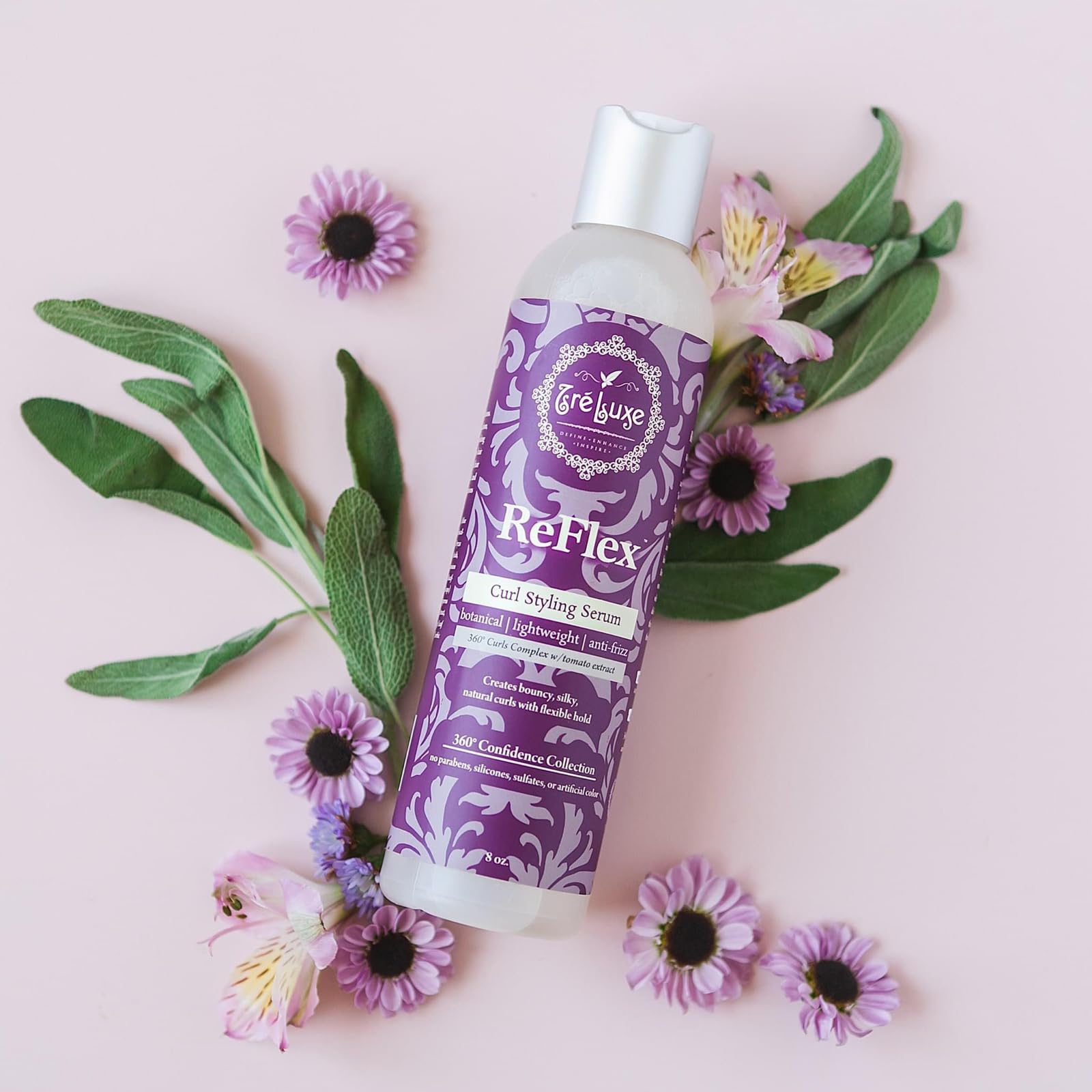 Treluxe Reflex Curl Serum protege contra el frizz y facilita peinado rápido.