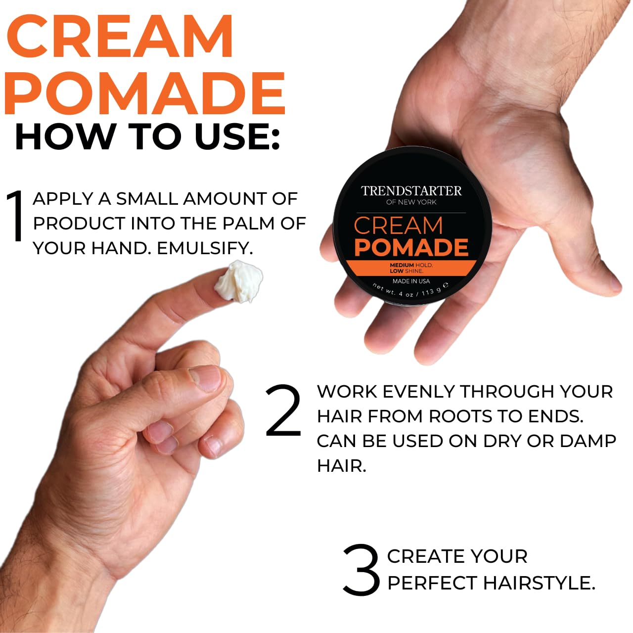 TRENDSTARTER crema pomada: ingredientes premium y nutrientes para cabello saludable.