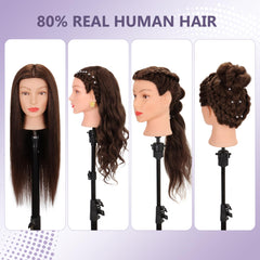 Treosida detalle cabello brillo y ondas suaves para apariencia natural.
