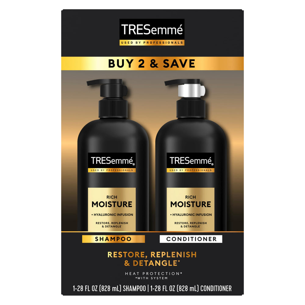 Acondicionador Tresemmé Rich Moisture en botella para desenredar y suavizar