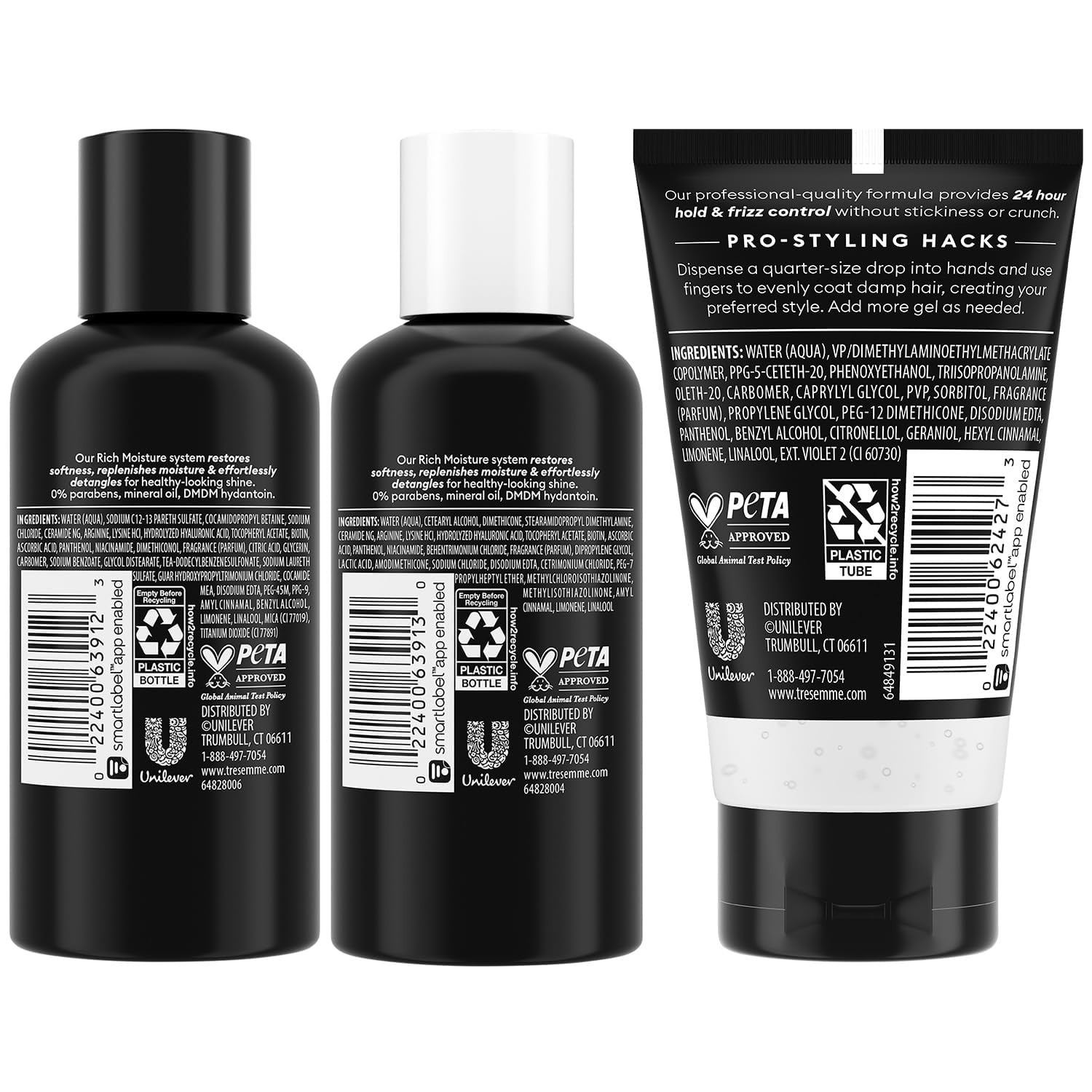Acondicionador de viaje TRESemmé, botella 3 oz, cabello nutrido y brillante durante el viaje.