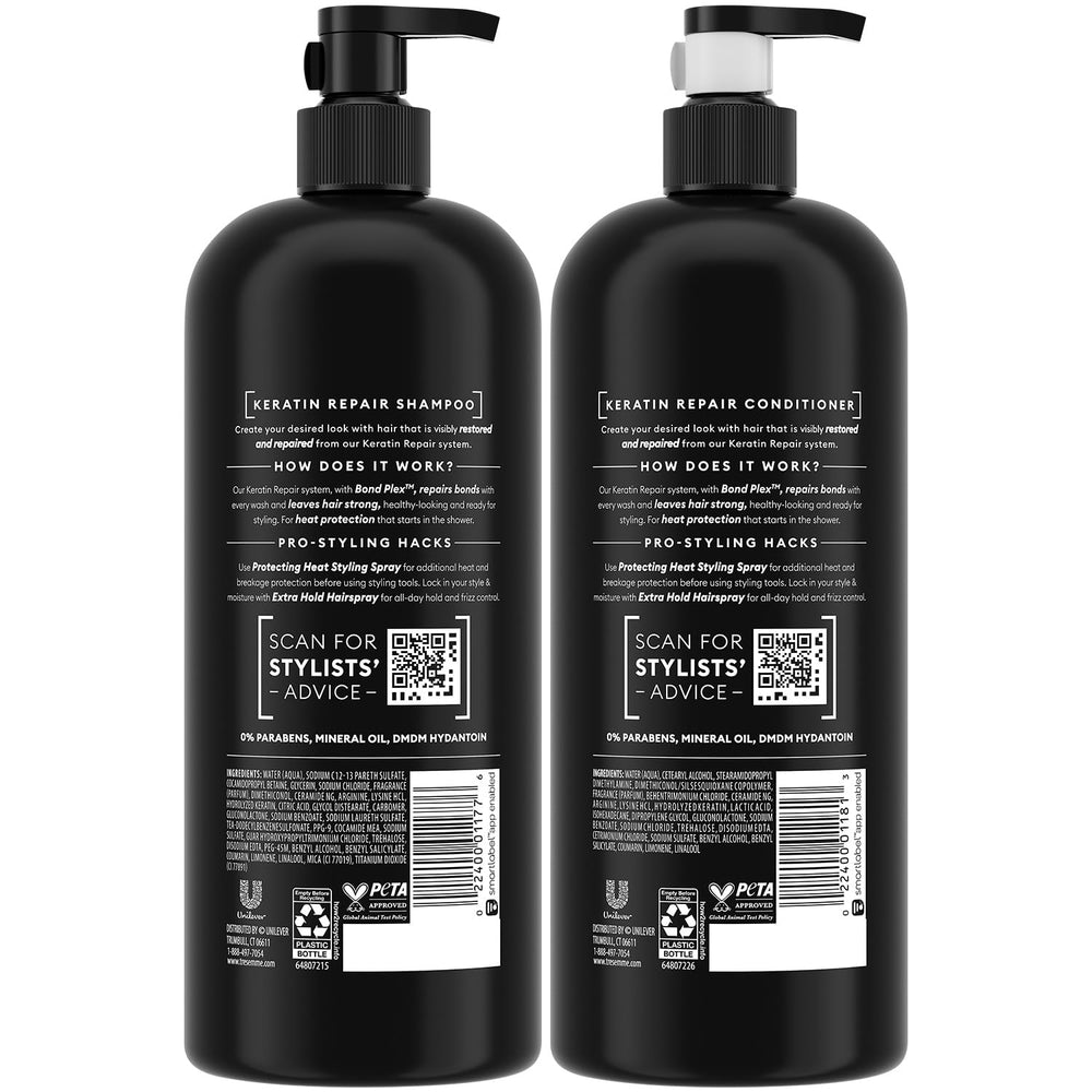 Champú Keratin Repair de TRESemmé en botella elegante para uso diario.