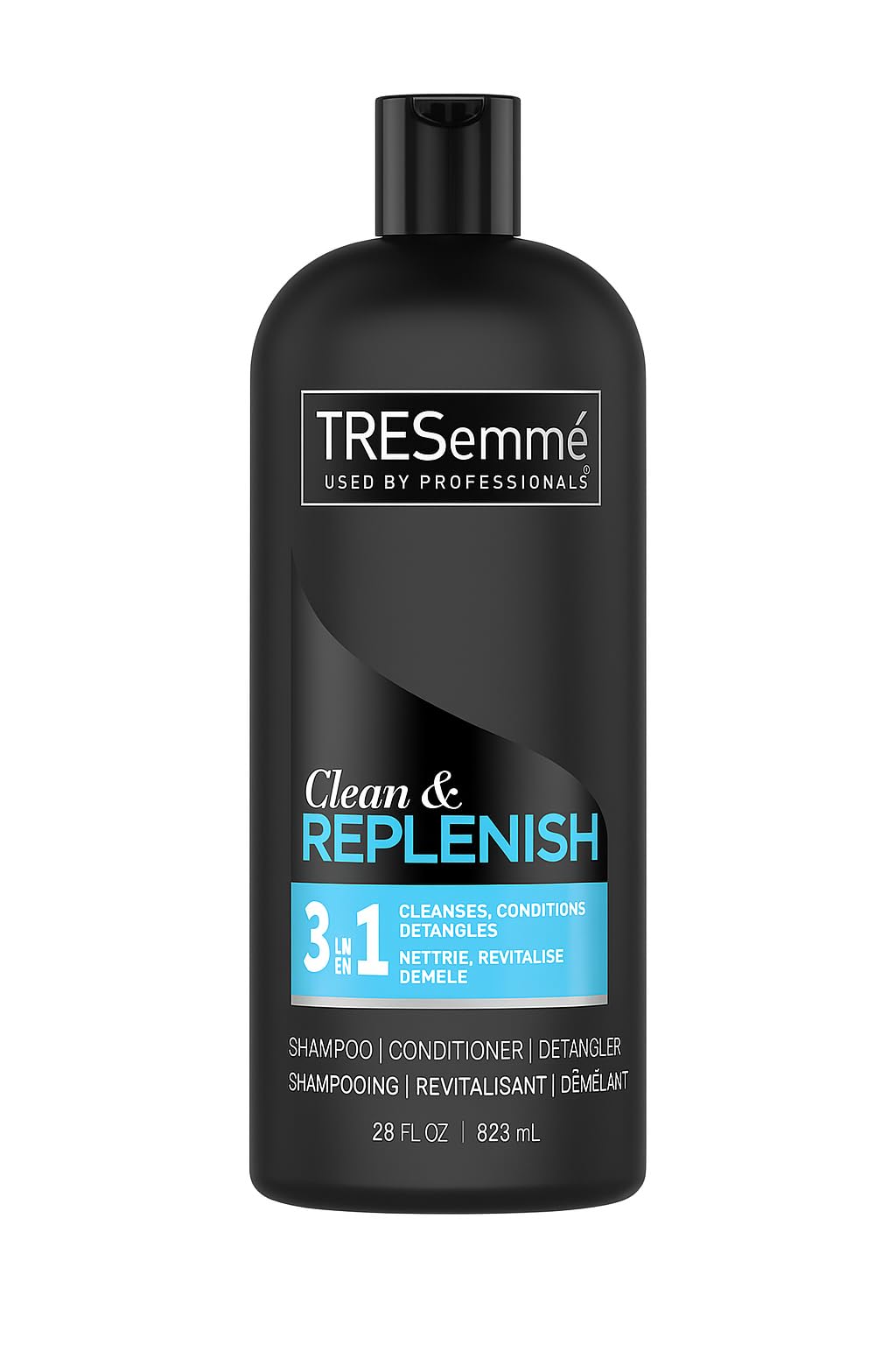 TRESemmé Clean & Replenish 3-en-1, flacon, démêlage facilité et cheveux propres