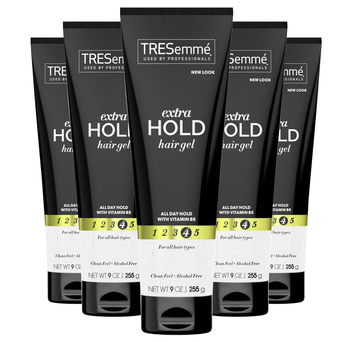 Gel TRESemmé con vitamina B5 en envase de 9 onzas para definición de peinado.
