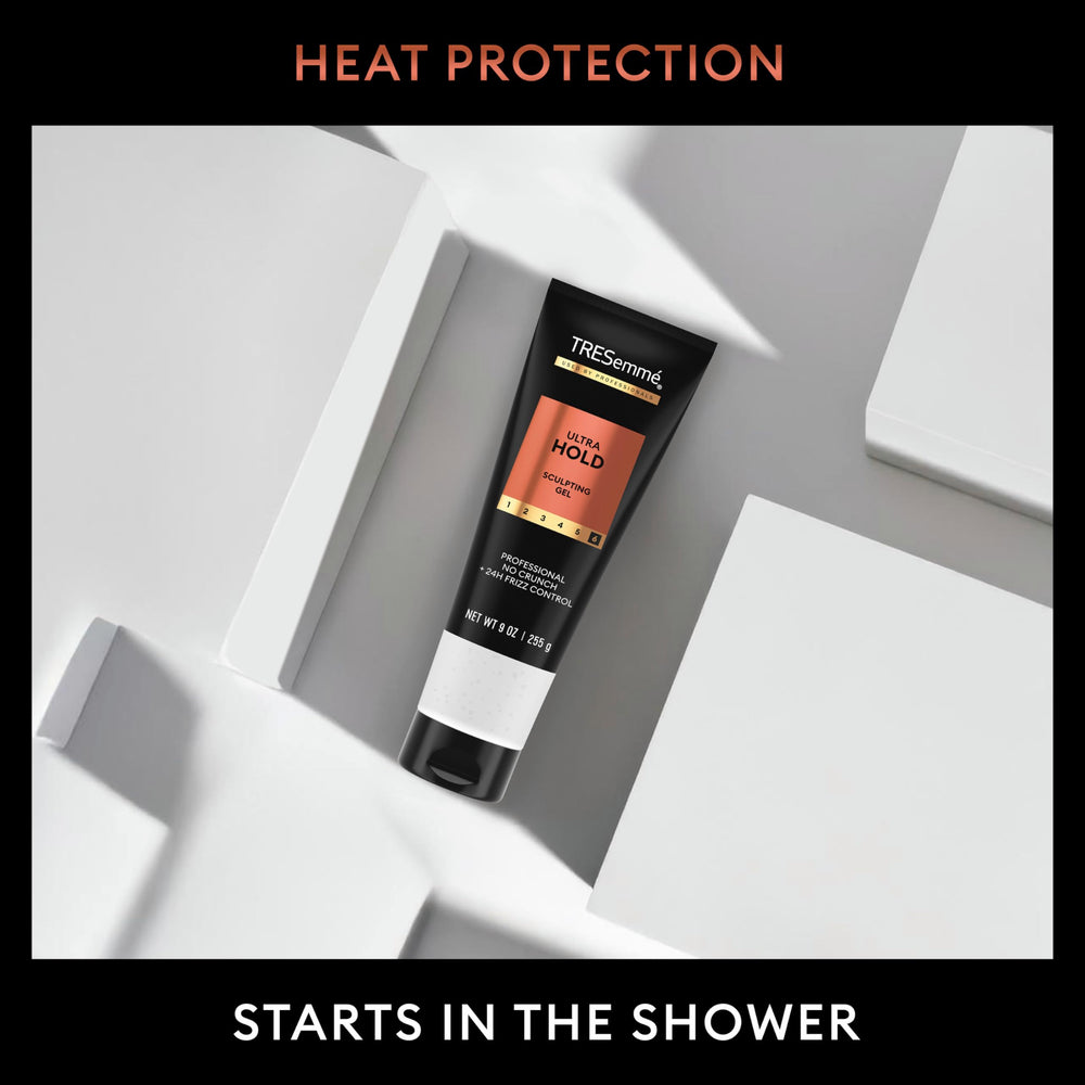 Con TRESemmé Gel Ultra Hold, usa protector térmico para mejores resultados.