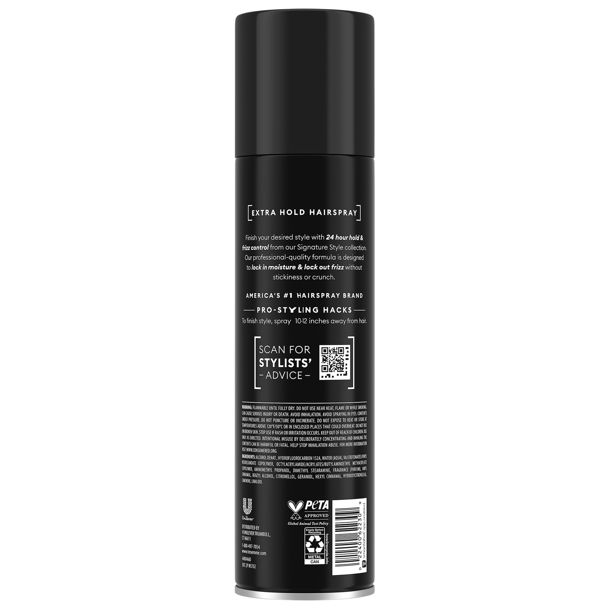TRESemmé Fijador Extra Fuerte: nebulizador cercano, aplicación suave para fijación precisa.