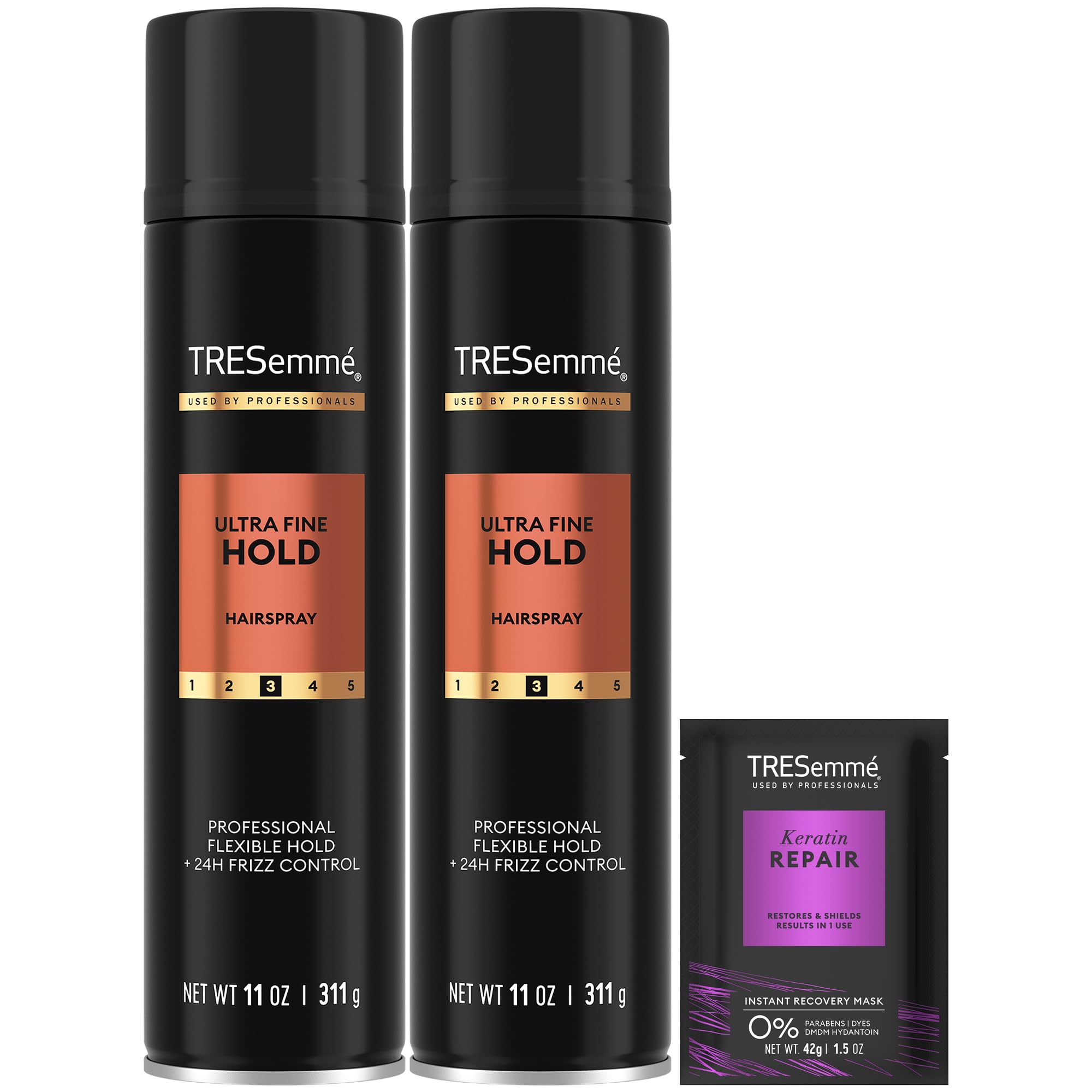 TRESemmé spray fijación ultra fino 2-pack para un acabado suave y duradero
