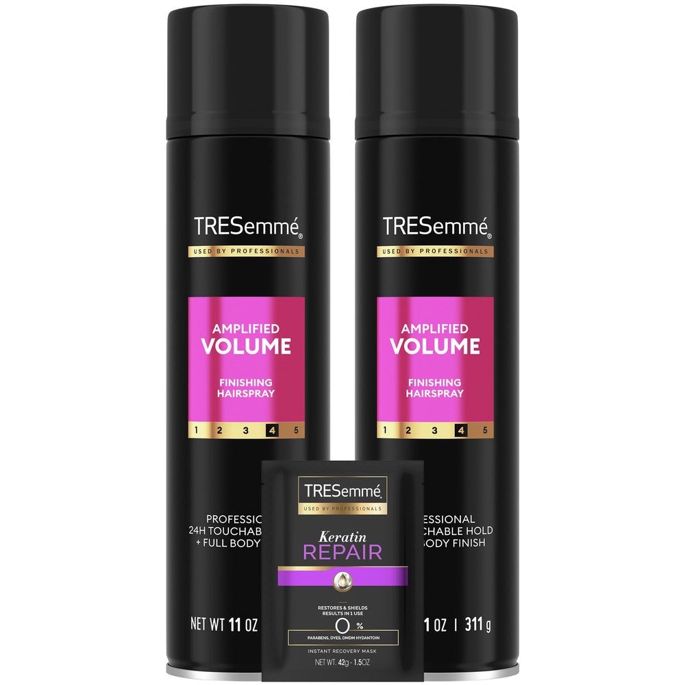 TRESemmé Total Volume hairspray bottle front view for all-day lift and body