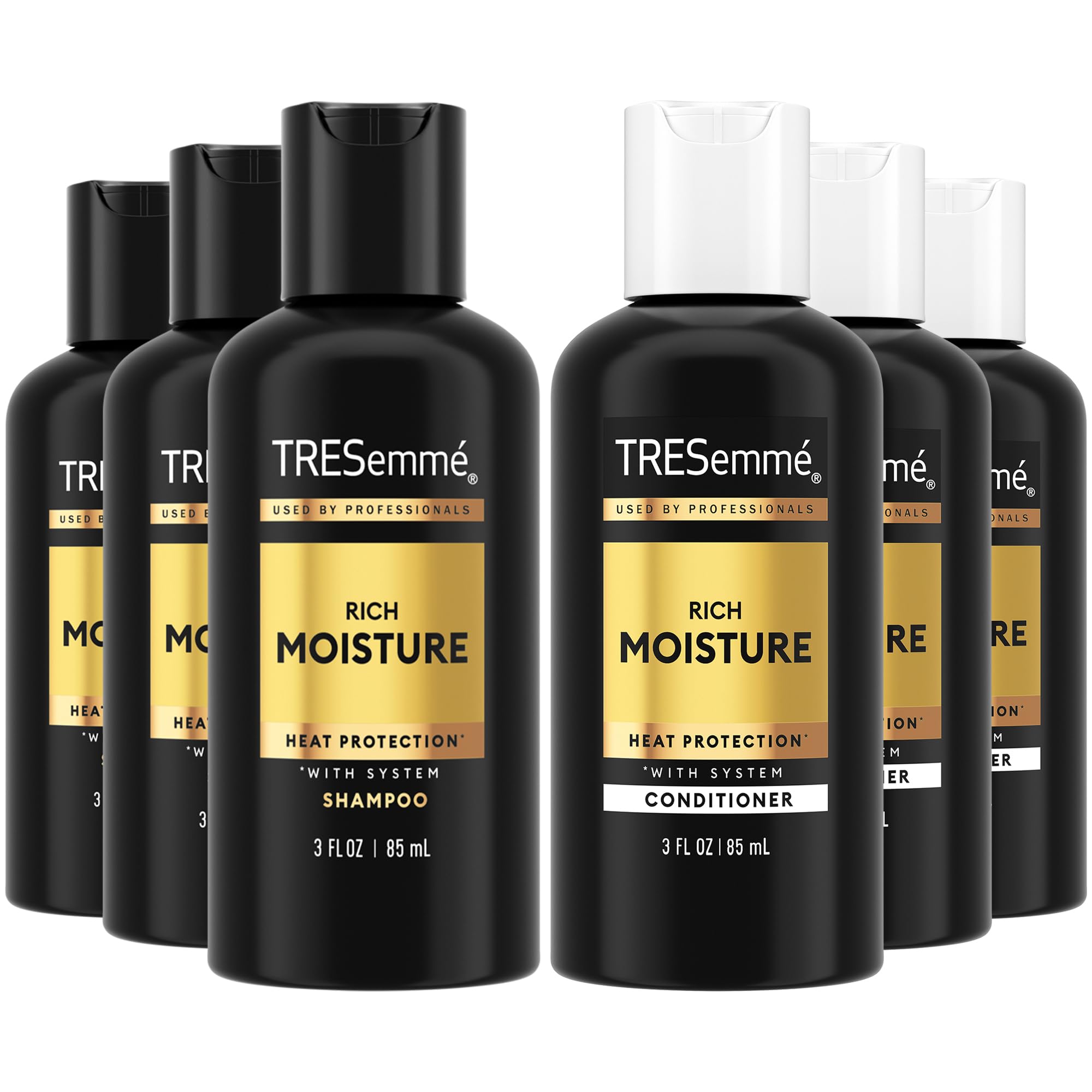 Shampoo TRESemmé Esenciales de viaje en botella, hidratación profunda para el cabello