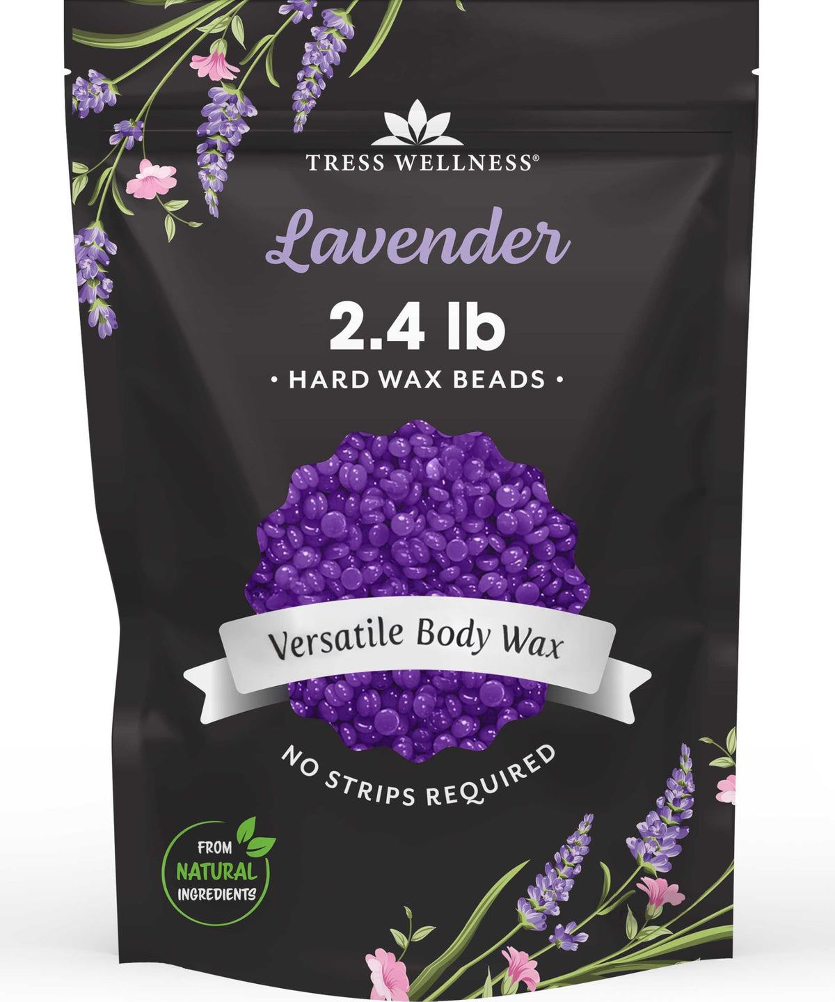 Perlas de cera Lavanda de Tress Wellness, 2.4 lb, depilación suave en casa