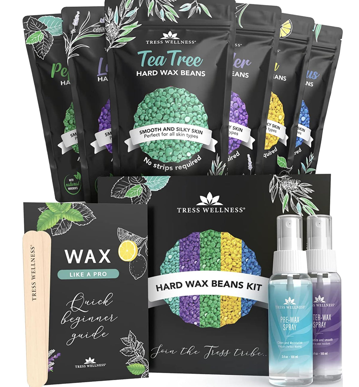 Bolas de cera original de Tress Wellness para depilación suave en casa