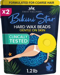 Cera dura bikini azul de Tress Wellness, suave para piel sensible