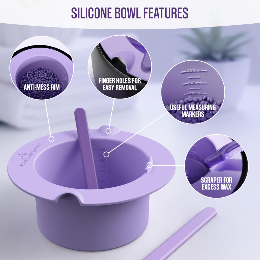 Espátula de silicona grande de Tress Wellness para aplicar cera con precisión
