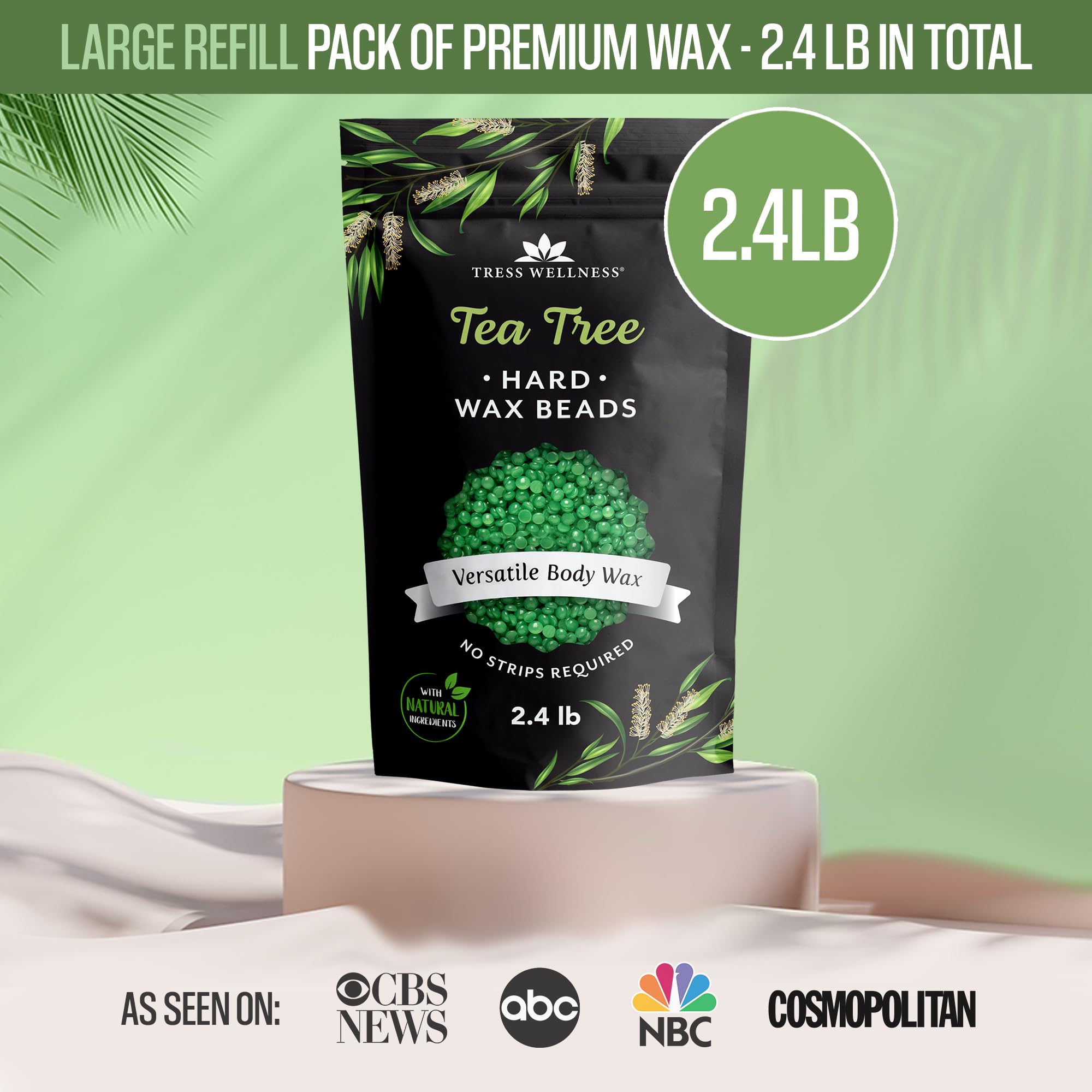 Kit de cera de árbol de té 2.4 libras para uso doméstico con Tress Wellness