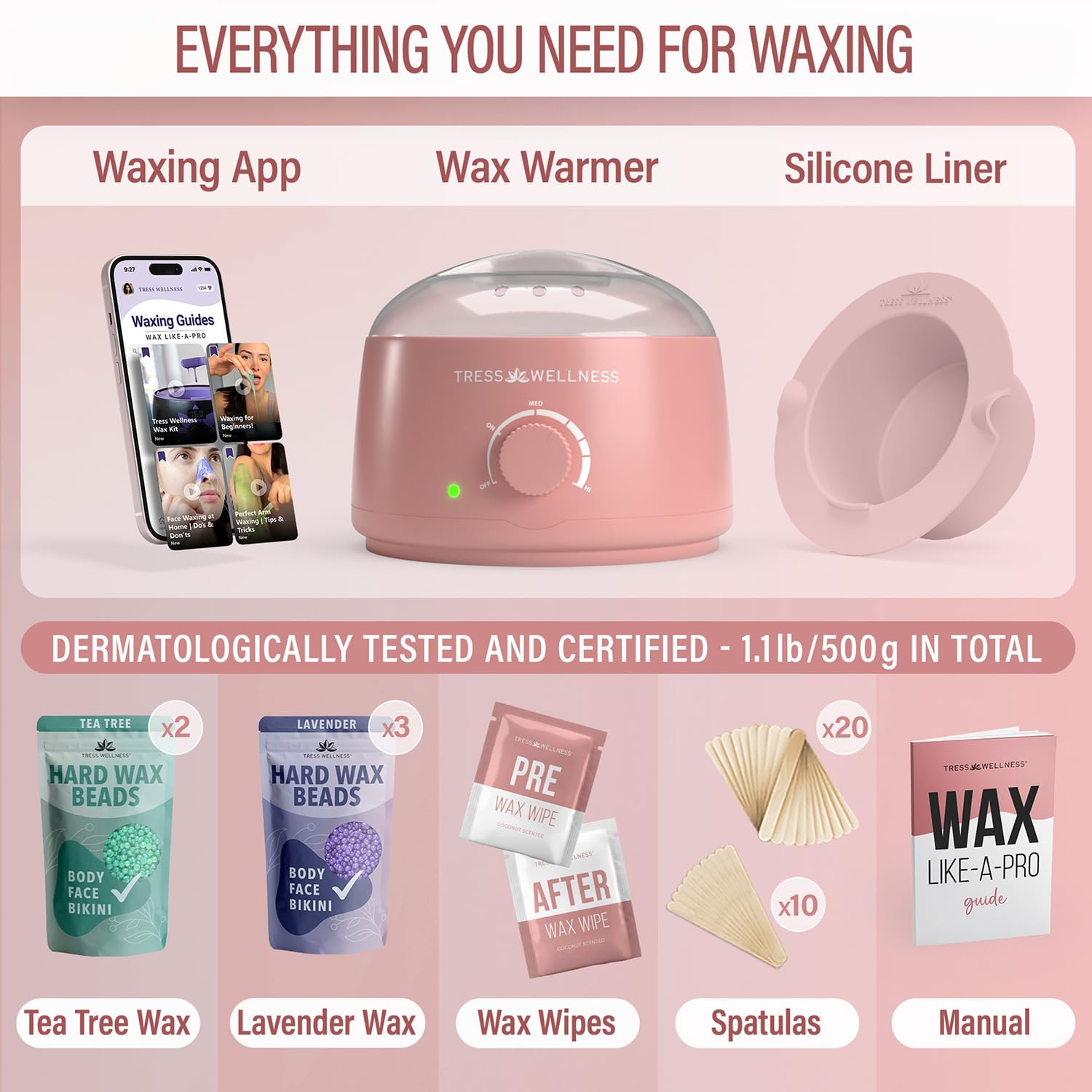 Perlas de cera dura de Tress Wellness para acabado suave
