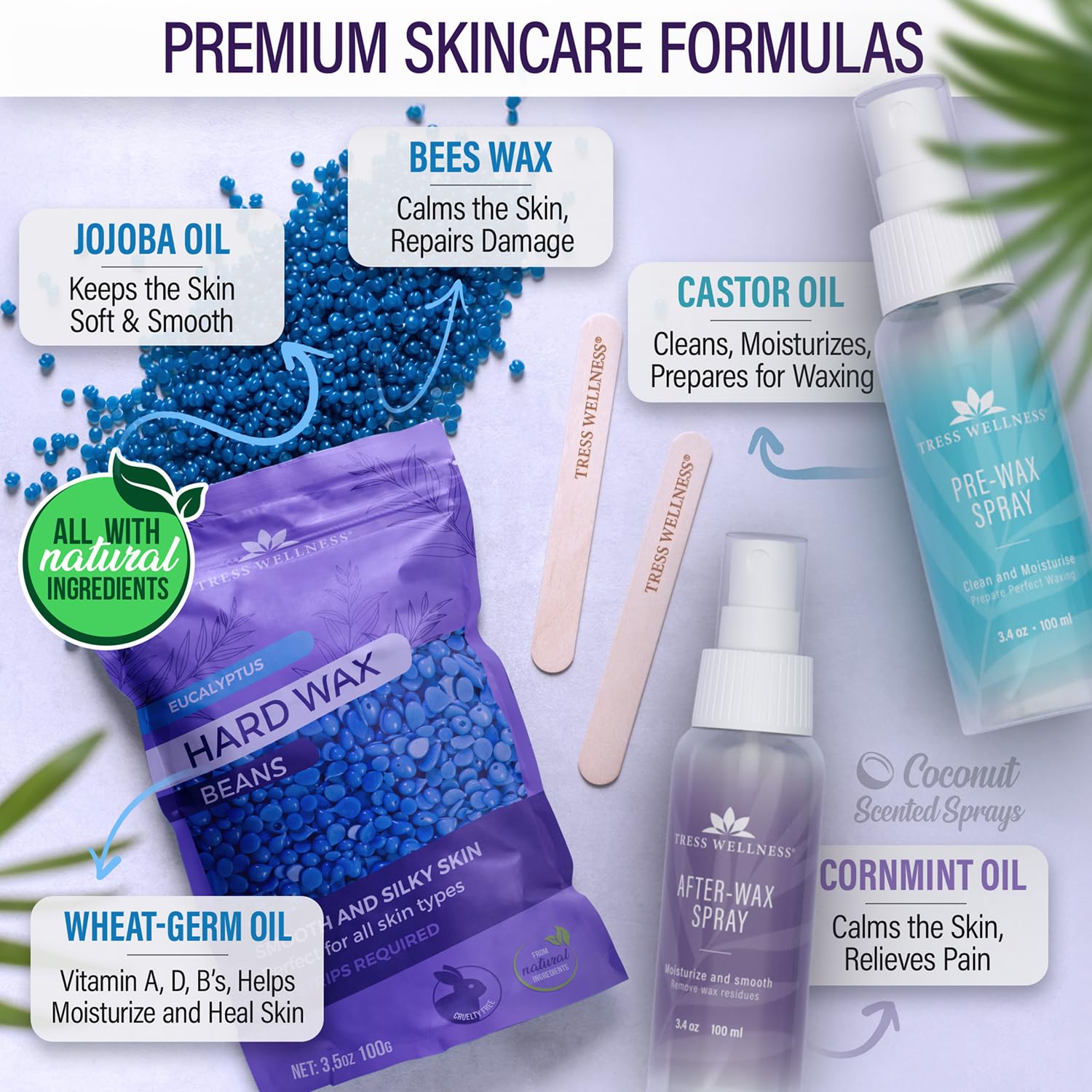 Tress Wellness spray pre-cera para preparar la piel antes de depilar