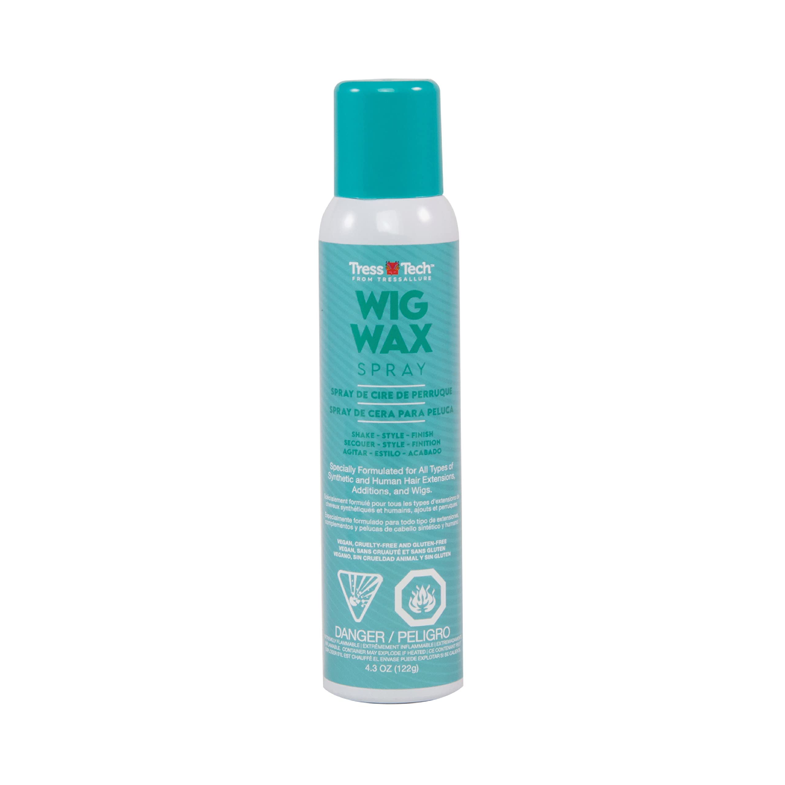 Tressallure TressTech Dry Spray Wig Wax en acción para definición flexible.