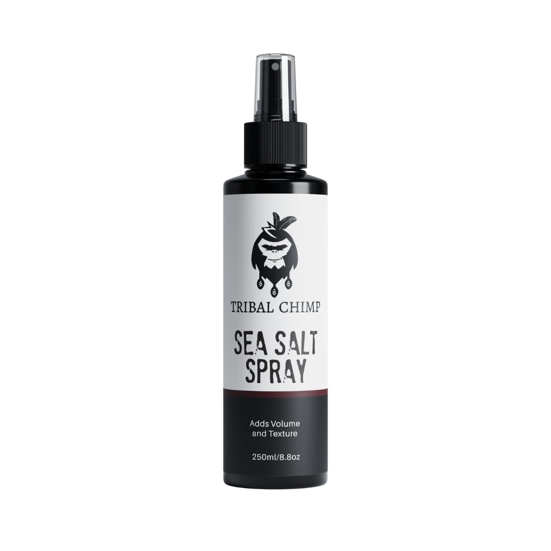 Tribal Chimp spray de sal marina, lata 250ml con volumen ligero y textura natural.