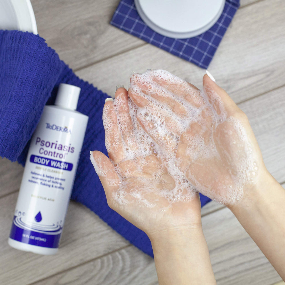 TriDerma Psoriasis Control Body Wash libre de alquitrán para piel sensible
