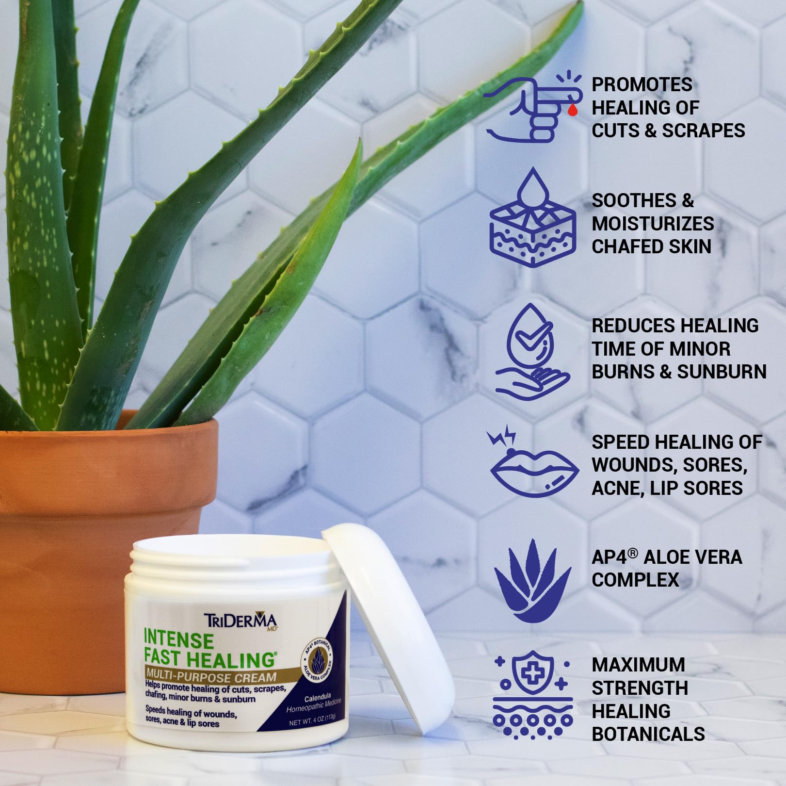 TriDerma en rostro, cuidado suave para piel sensible.