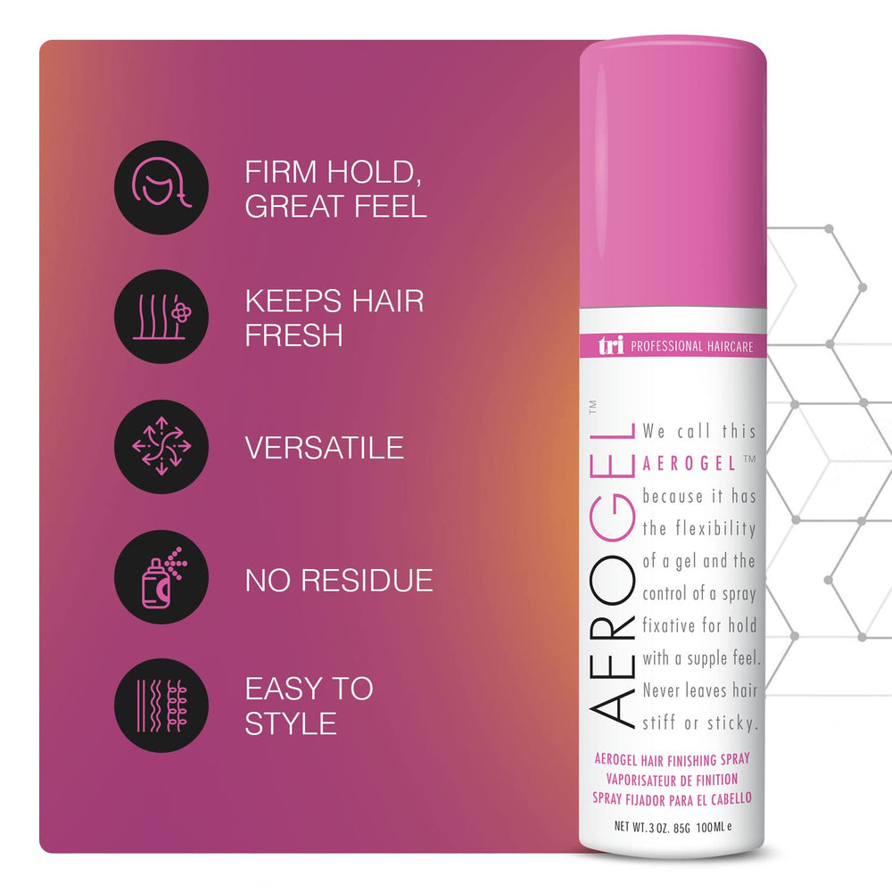 TRIDESIGN Aerogel control-flexible spray ayuda a peinar con volumen todo el día.