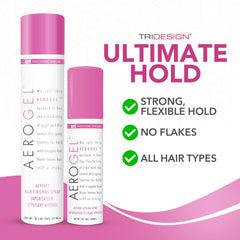 Fixation ferme et flexible de TRI Design Aerogel sur cheveux.