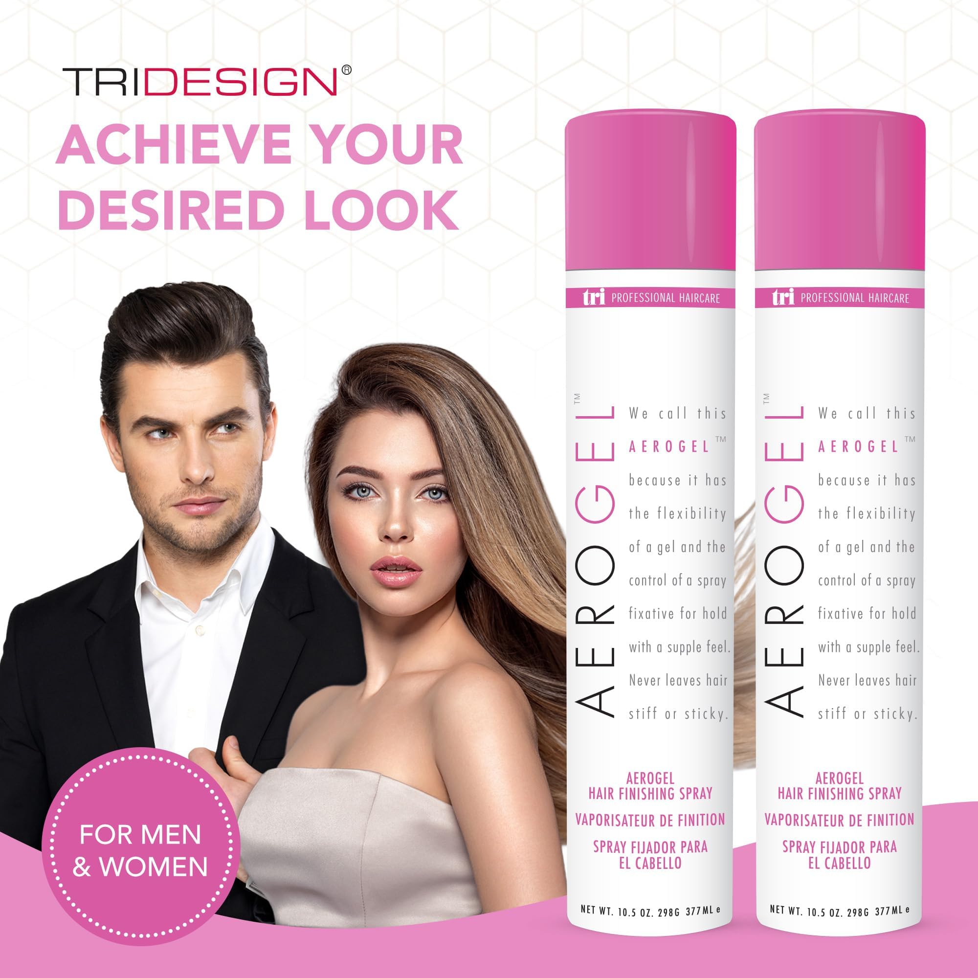 TRIDESIGN Aerogel uso diario para peinados duraderos.