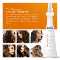 Textura con cuerpo gracias a TRIDESIGN Protein Bodifier para cabello liso.