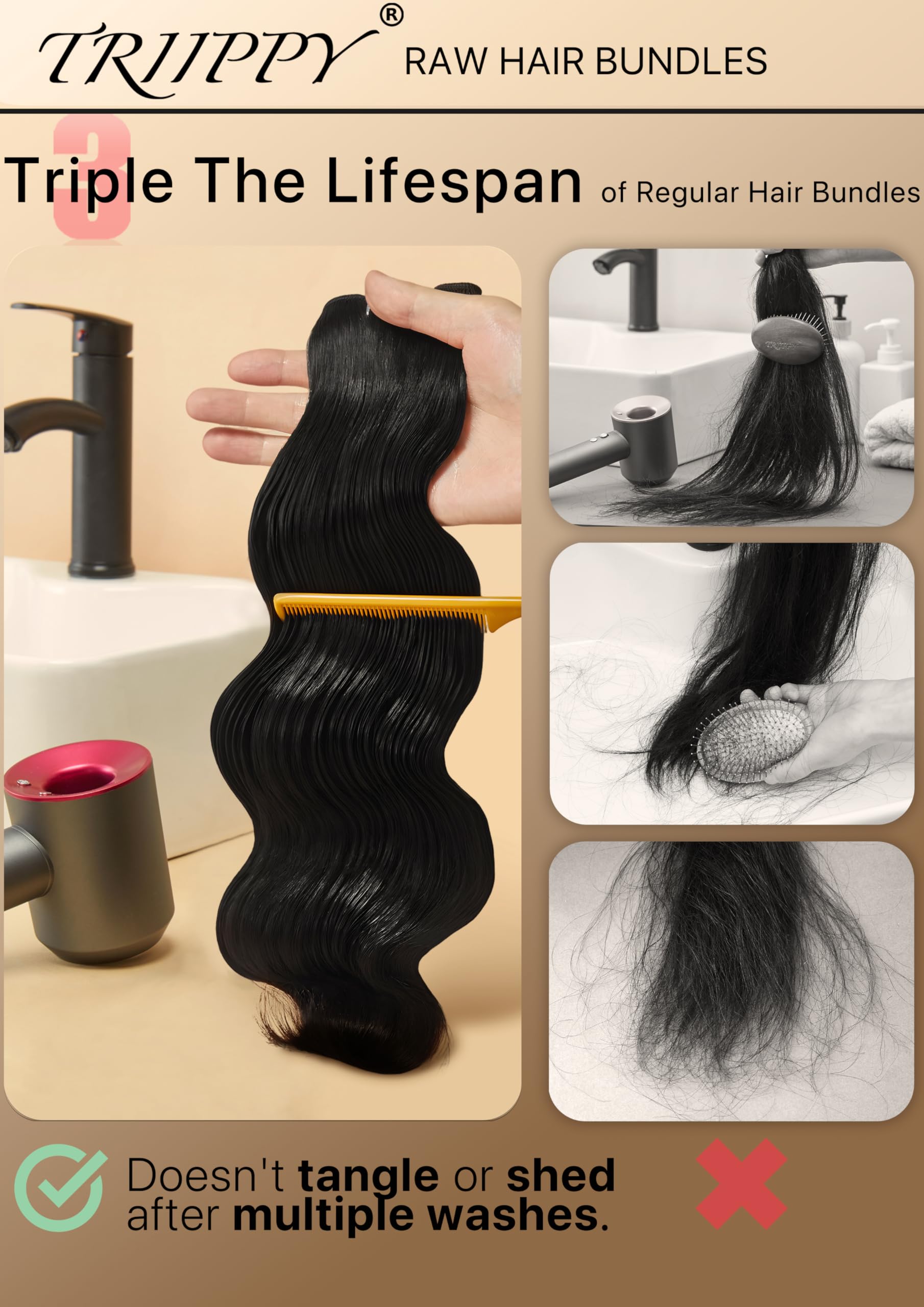 Triippy cabello resistente al lavado con brillo duradero.