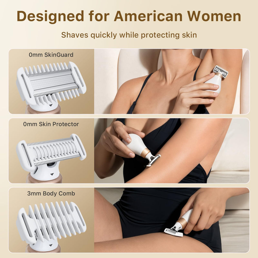 Trimcoo Bikini Trimmer carga USB-C para uso cómodo en viajes.