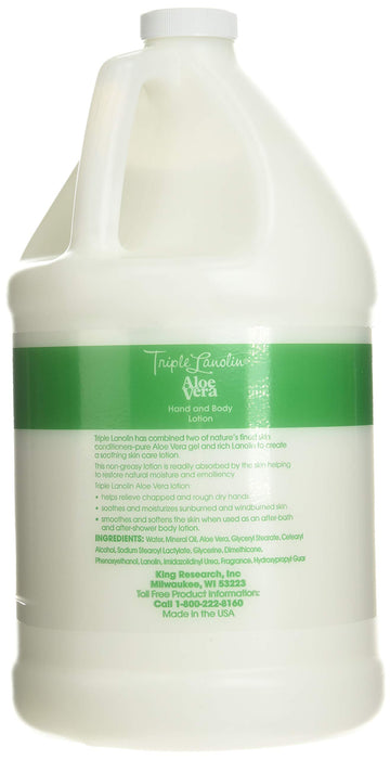 Etiqueta clara de loción Triple Lanolin Aloe Vera con aroma suave