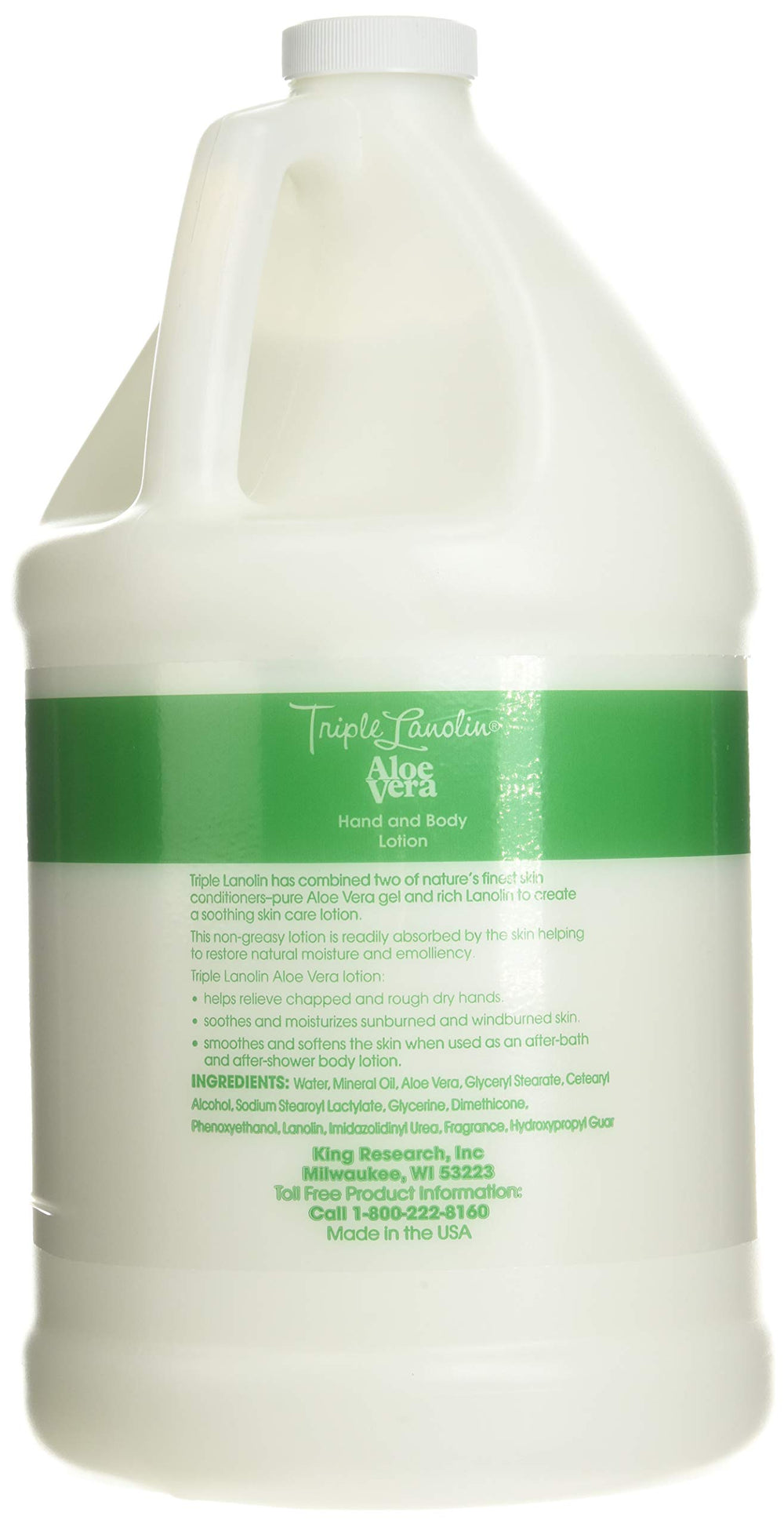 Etiqueta clara de loción Triple Lanolin Aloe Vera con aroma suave