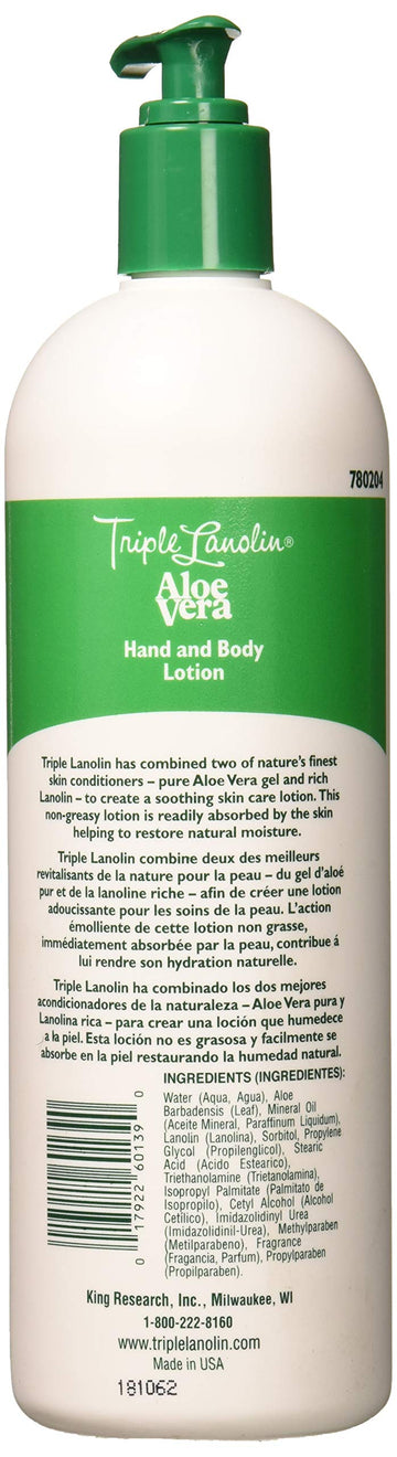 Triple Lanolin loción aloe vera con textura cremosa para piel suave
