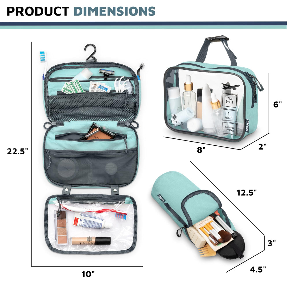 TRIPPED Bolsa de líquidos TSA, tamaño cuart para seguridad aeroportuaria.
