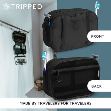 TRIPPED broches metalicos permiten fijar la bolsa con seguridad.