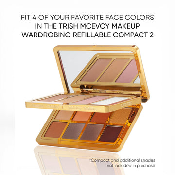 Diseño de dos niveles de Trish McEvoy Dual Resort Bronzer Refill para transporte cómodo.