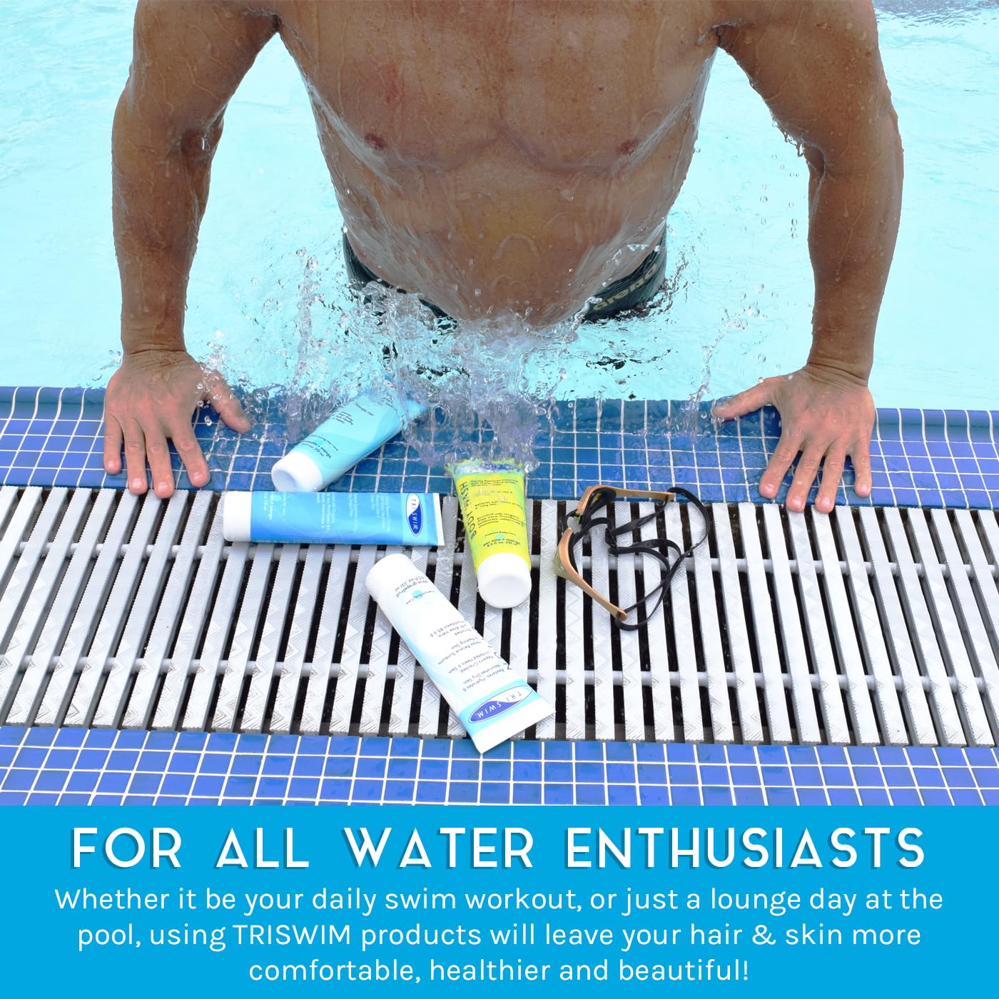TRISWIM acondicionador nutritivo para nadadores aporta brillo y textura.