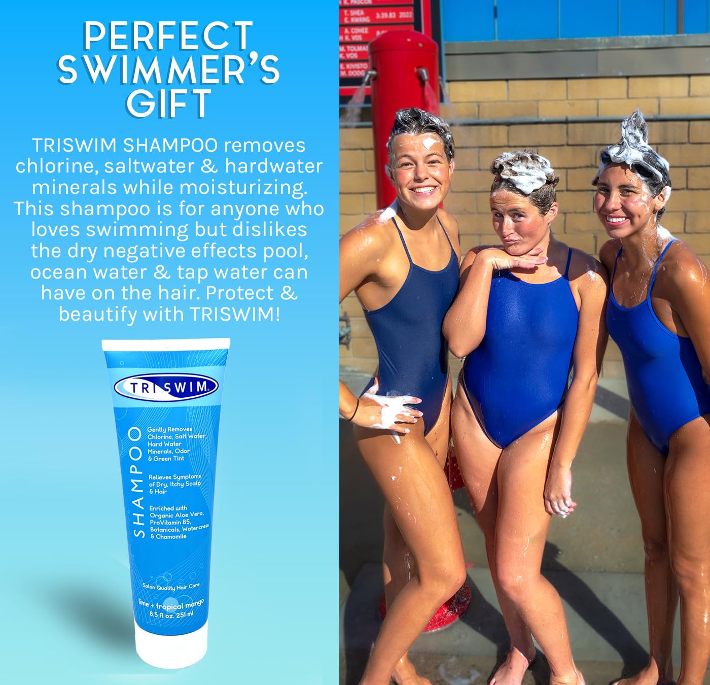 TRISWIM Champú Hidratación para cabello: protegiendo del daño tras nadar.