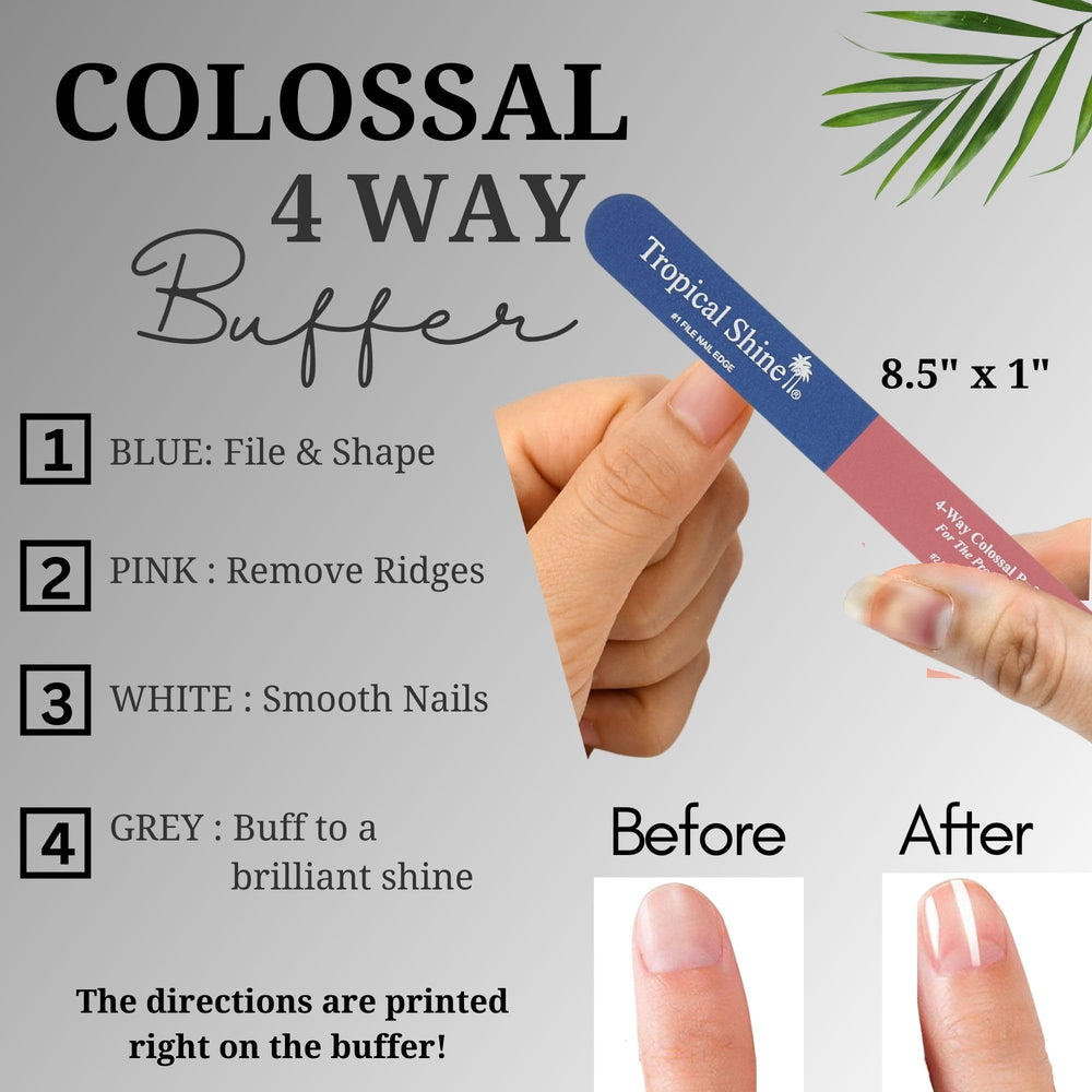 Tropical Shine Colosal, cara 1 grueso; lima las uñas para borde definido