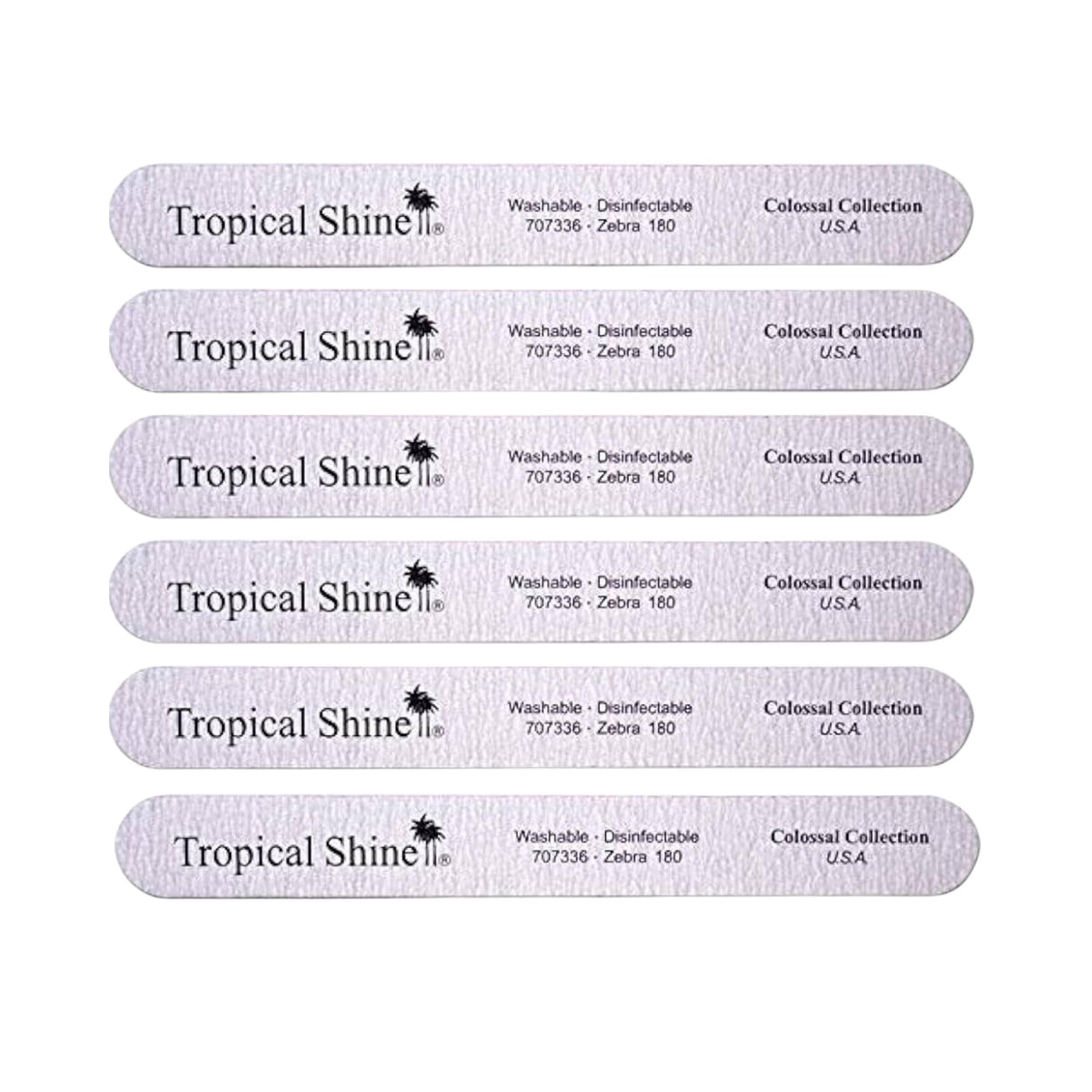 Tropical Shine Zebra File: pack de 6, para dar forma a uñas naturales con precisión.