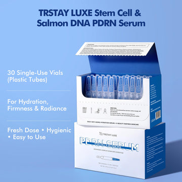 TRSTAY LUXE ingredientes clave con ADN de salmón y péptidos.