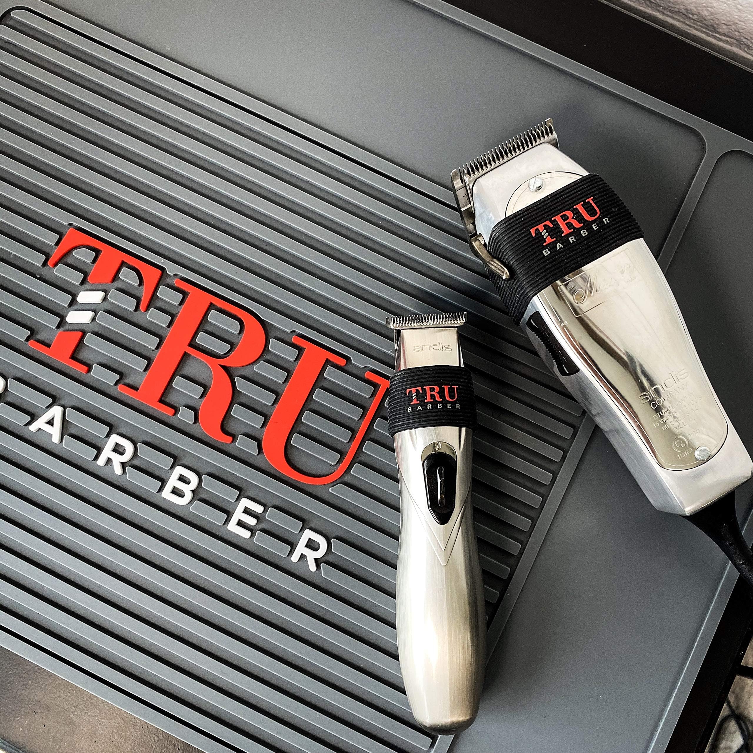 TRU BARBER tapete organizador resistencia al calor para uso con equipos.