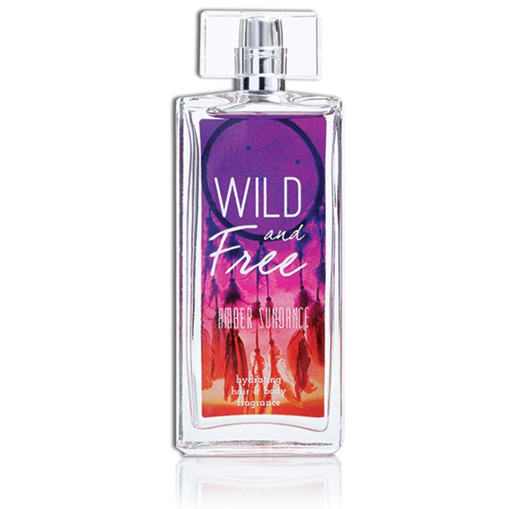 Tru Fragrance Beauty Amber Sundance botella: fragancia hidratante para piel y cabello.