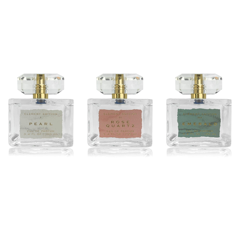 Etiqueta de diseño de Tru Fragrance Beauty Edición Elemento añade lujo discreto.