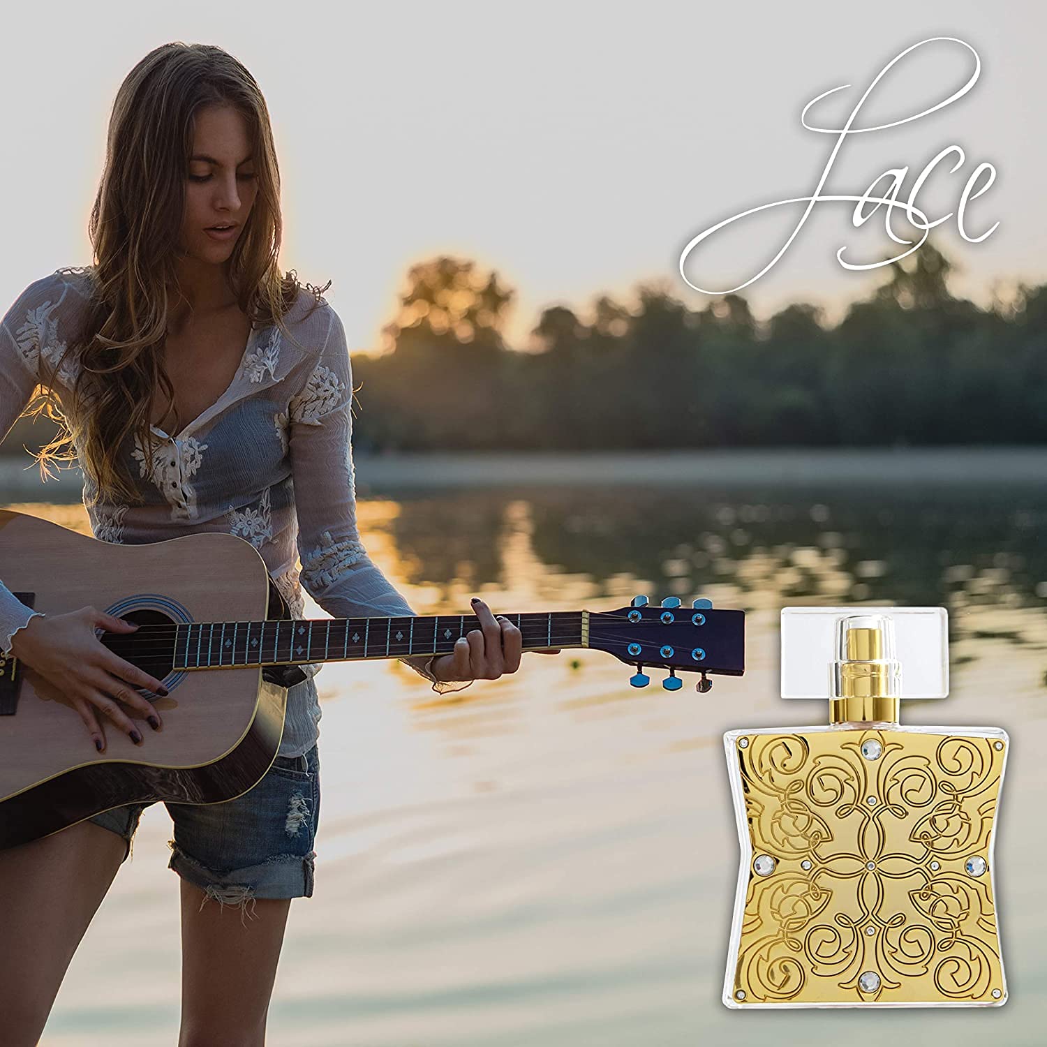 Tru Fragrance Beauty Lace, diseño de frasco, transmite elegancia femenina y sofisticación.