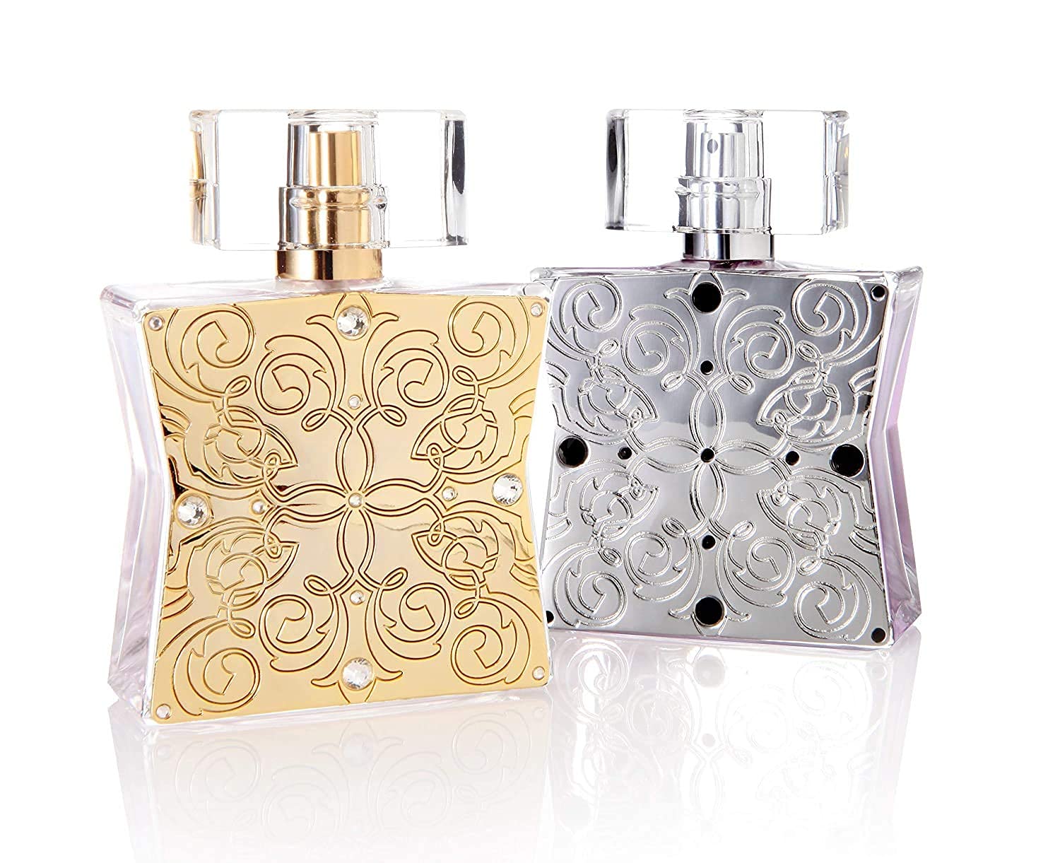 Tru Fragrance Beauty Lace, envase de lujo iluminado, sugiere calidad y presencia.