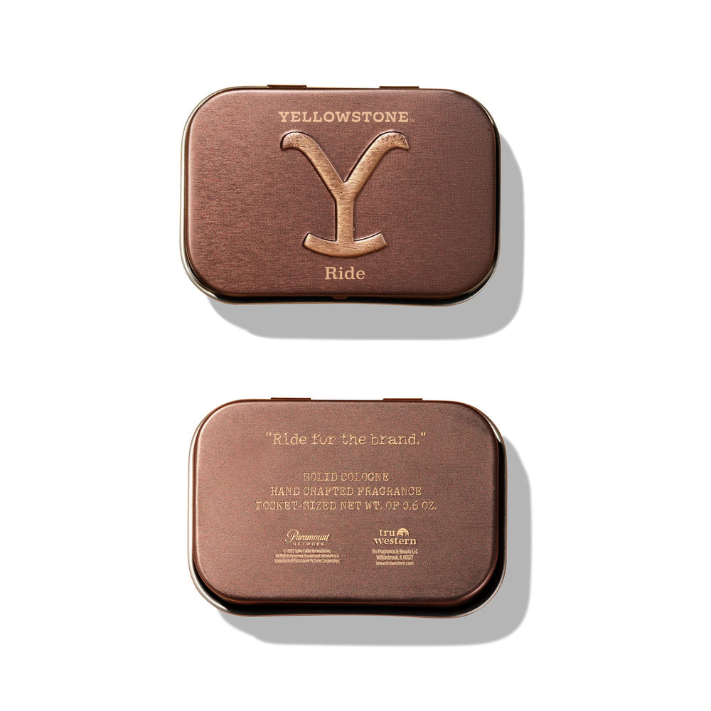 Tru Fragrance Beauty Yellowstone, vista de lata: tamaño compacto ideal para viajar.
