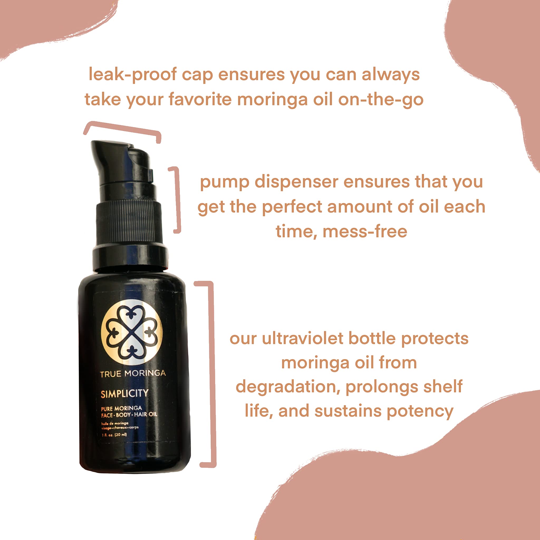 True Moringa Oil absorption for smooth, balanced skin.